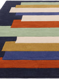 Asiatic Rugs Blue Reef Stacks Wool Rug, imported from the UK