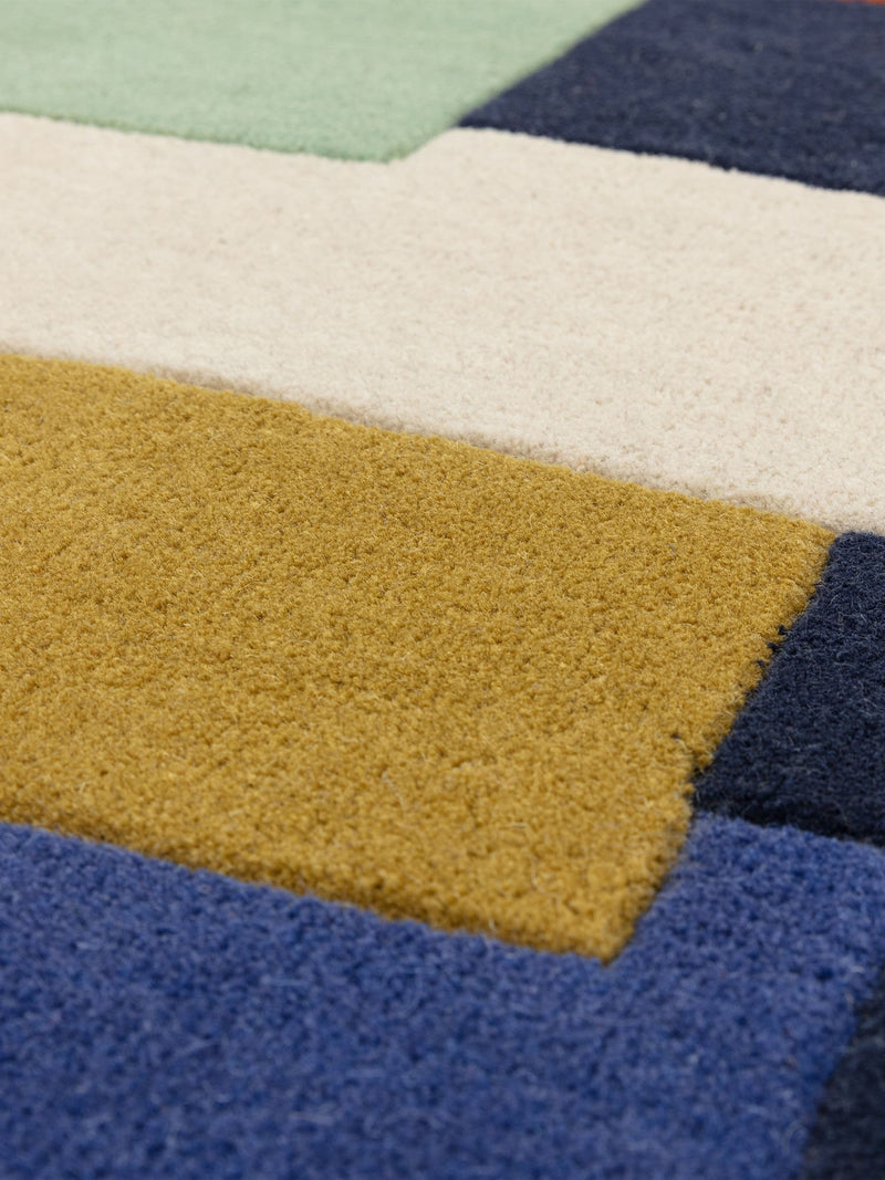 Asiatic Rugs Blue Reef Stacks Wool Rug, imported from the UK