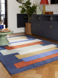 Asiatic Rugs Blue Reef Stacks Wool Rug, imported from the UK