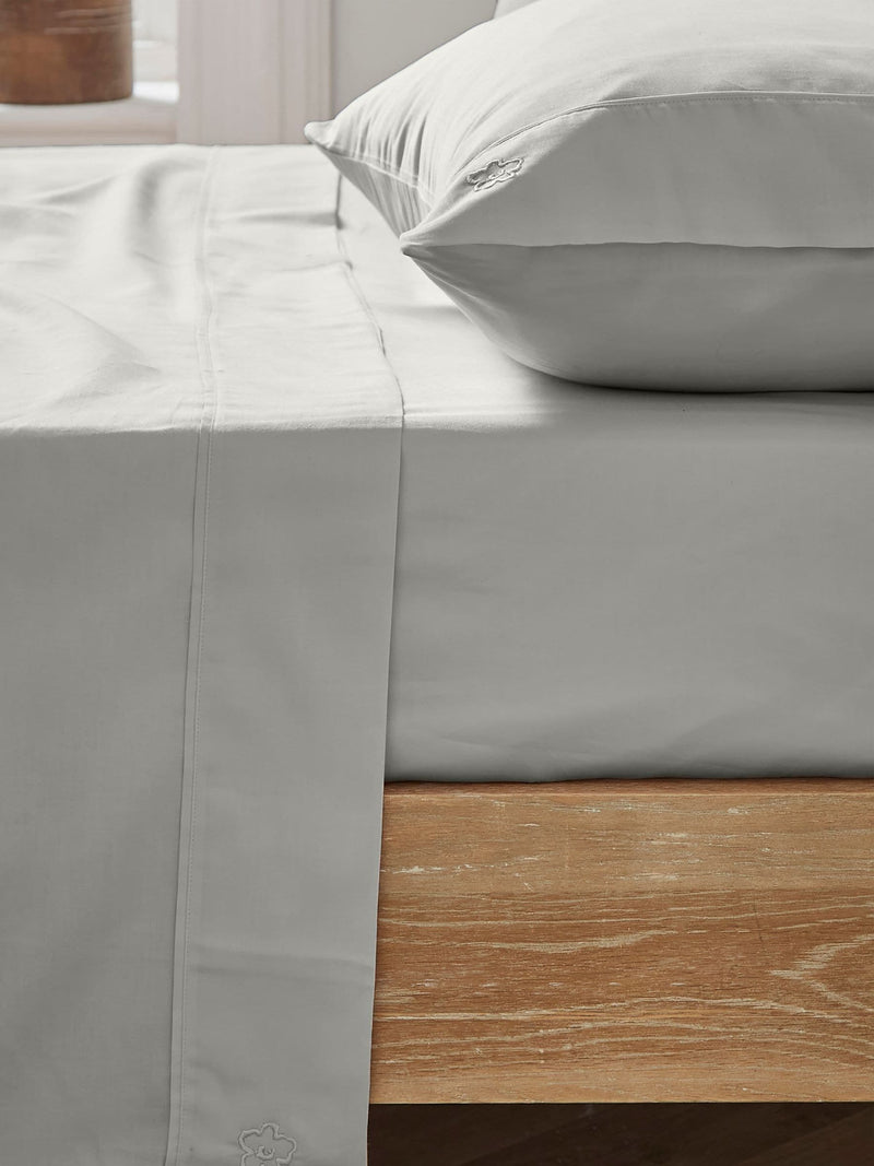 Ted Baker silver silky smooth plain dye flat sheet (British brand)