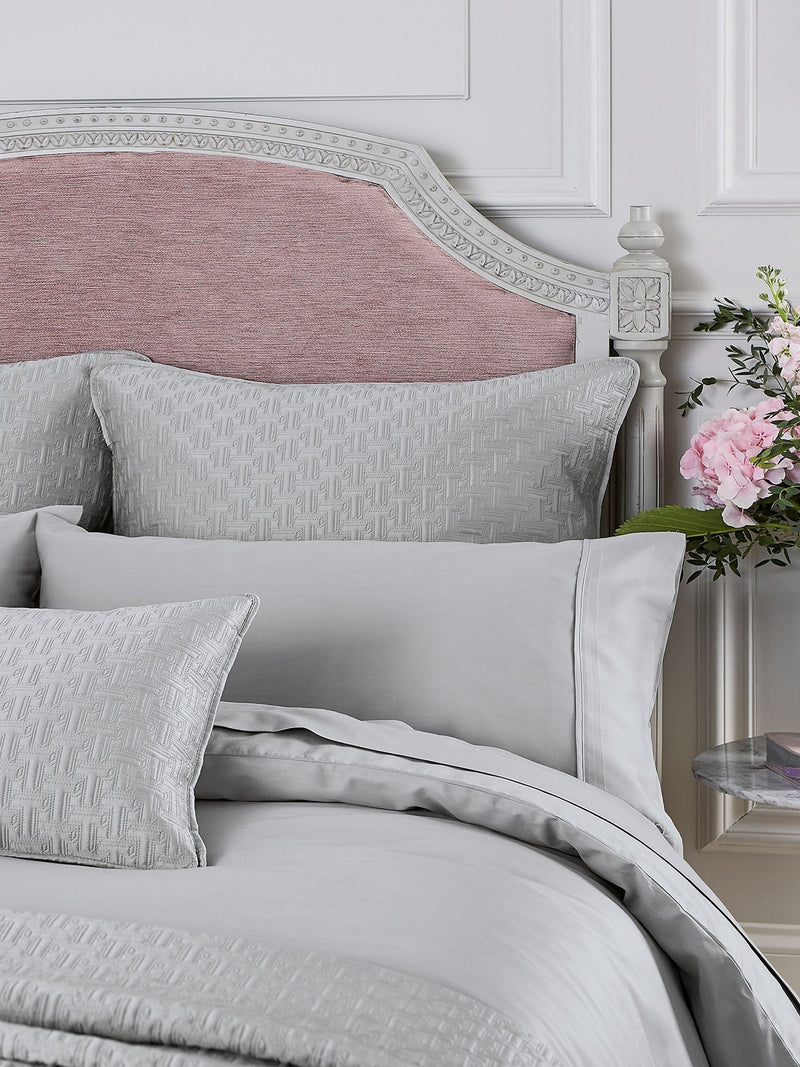 Ted Baker silver silky smooth plain dye flat sheet (British brand)