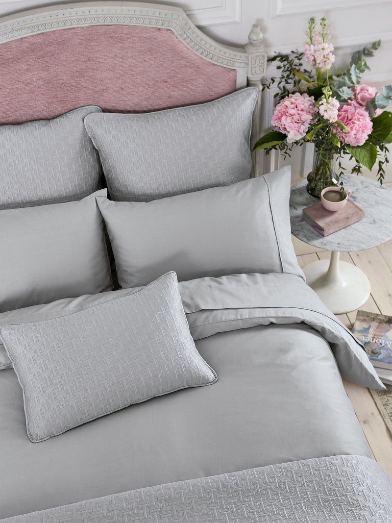 Ted Baker silver silky smooth plain dye flat sheet (British brand)