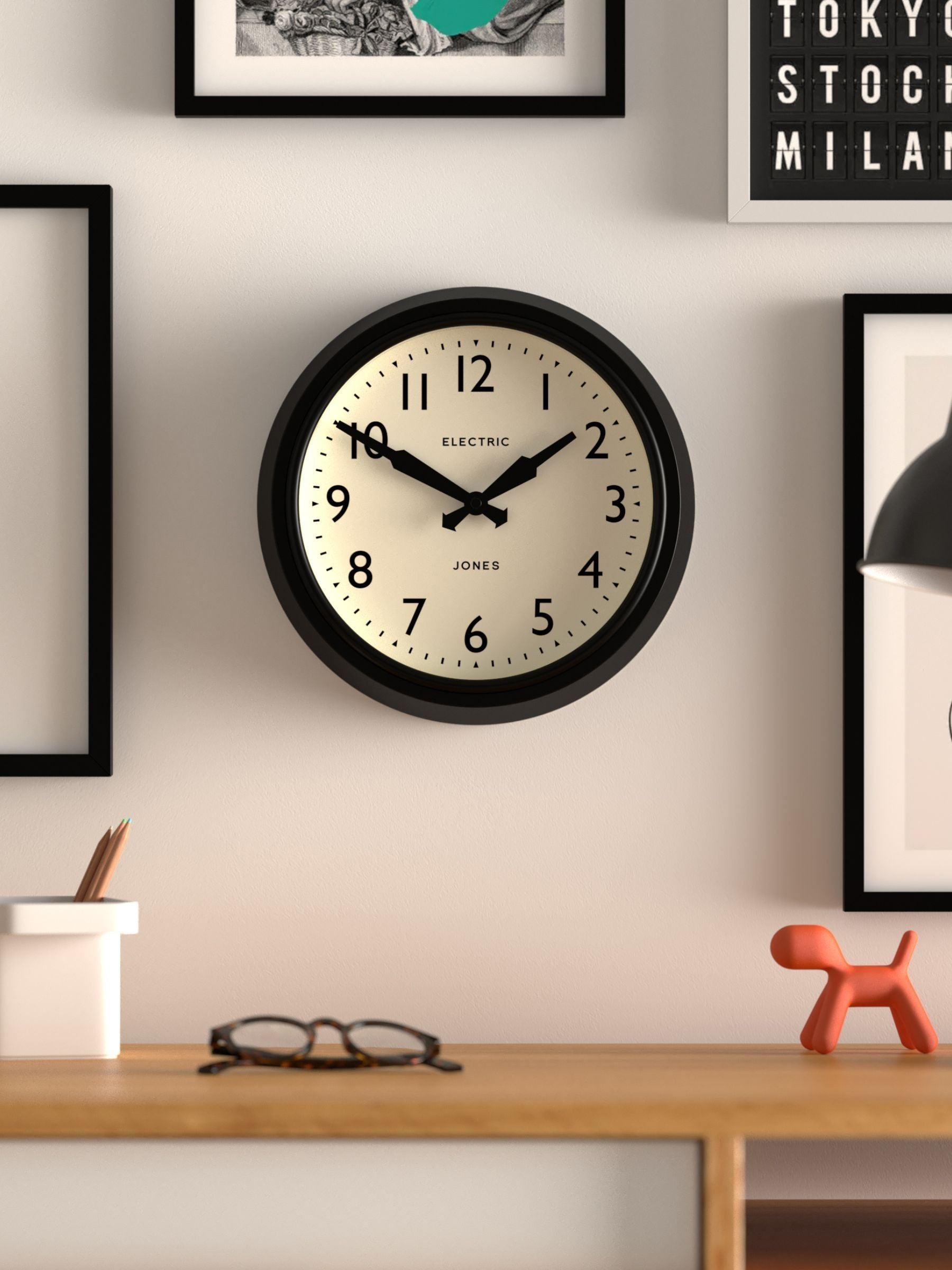 Jones Clocks Clear Blue Telecom wall clock 27cm, UK version