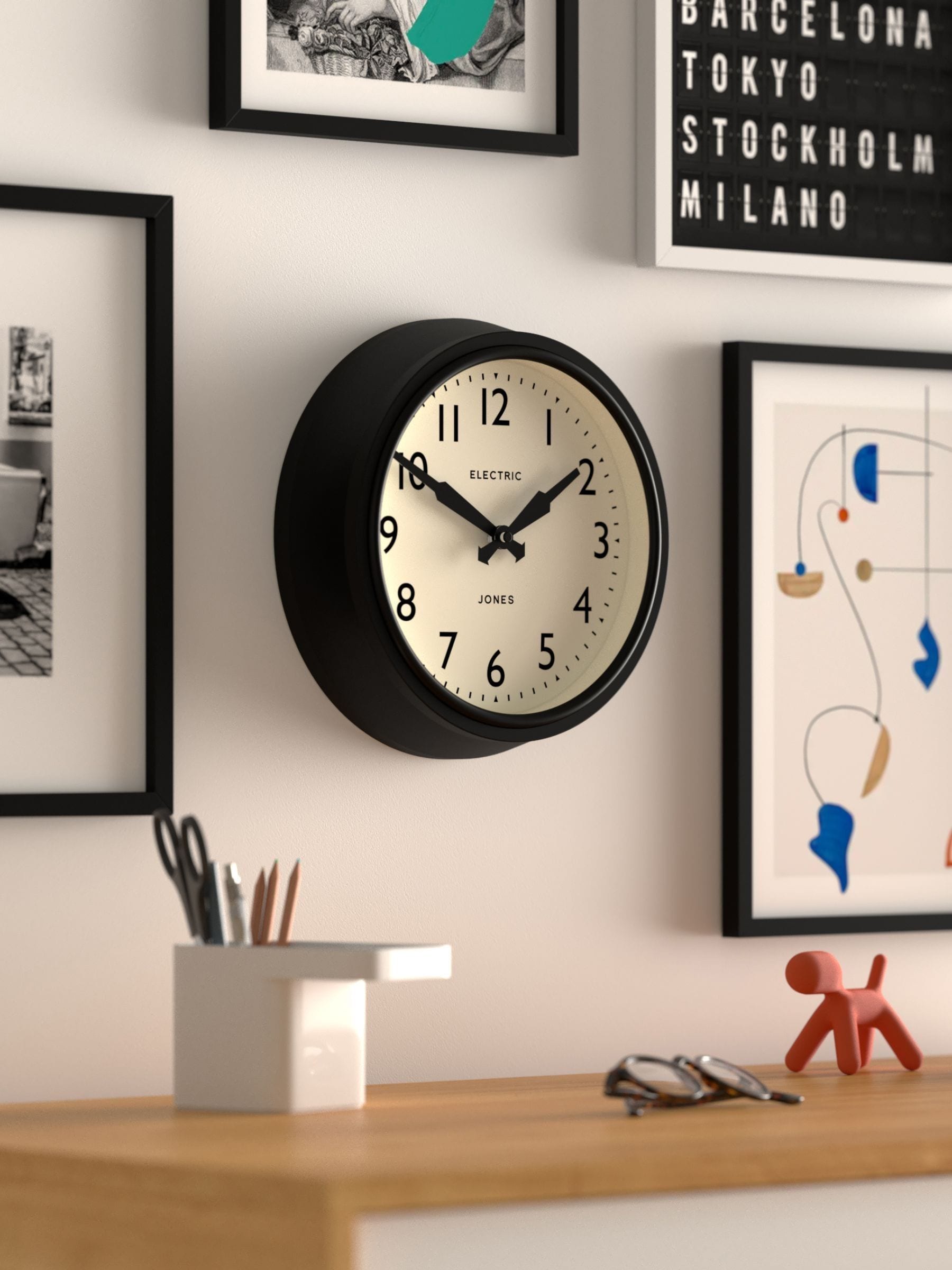 Jones Clocks Clear Blue Telecom wall clock 27cm, UK version