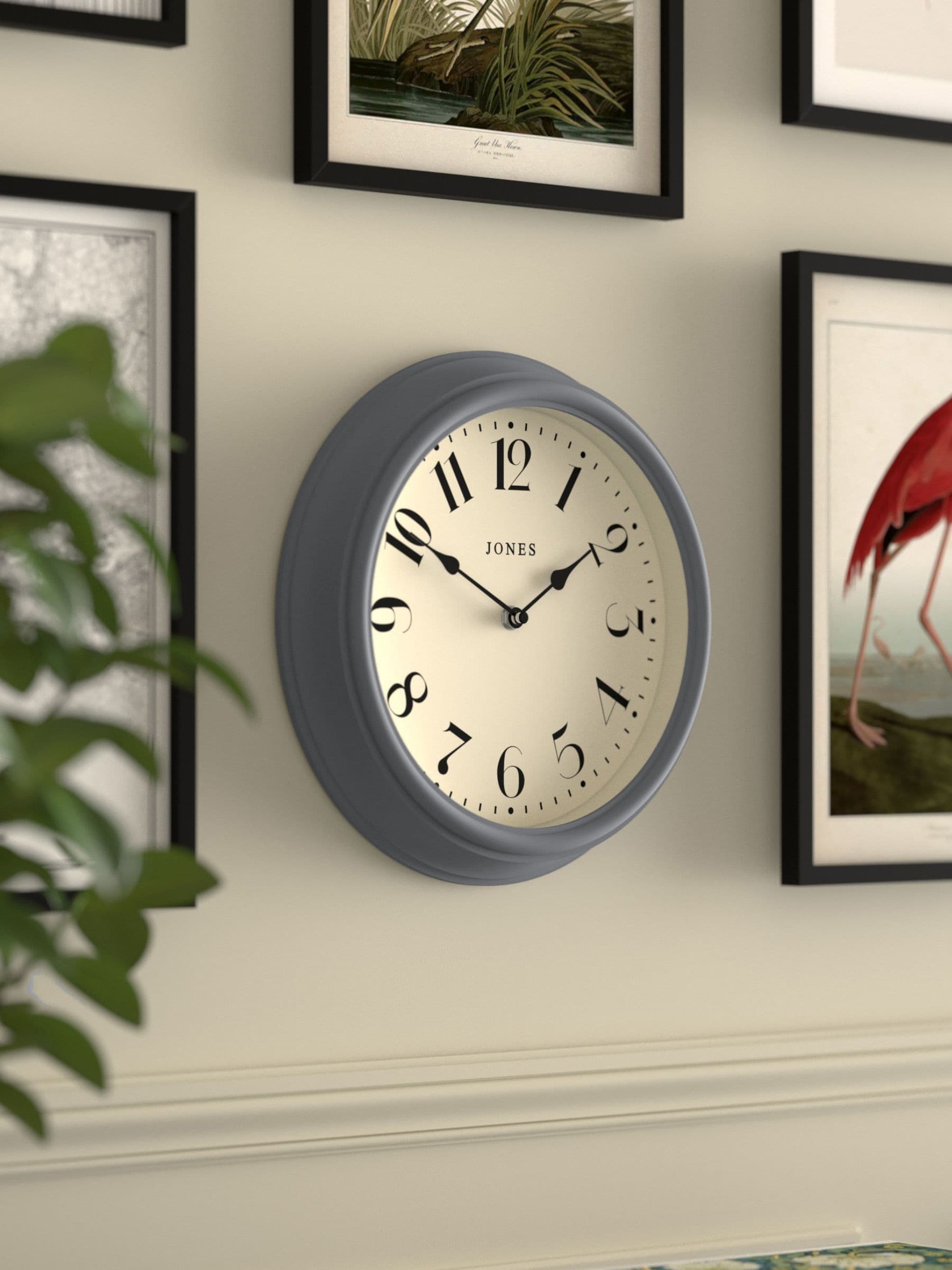 Jones Clocks French Navy Blue wall clock 30.5cm diameter, UK version