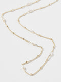 Oliver Bonas white pearl detail gold plated Mila chain necklace, UK version