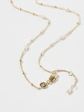 Oliver Bonas white pearl detail gold plated Mila chain necklace, UK version