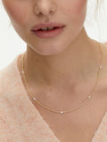 Oliver Bonas white pearl detail gold plated Mila chain necklace, UK version