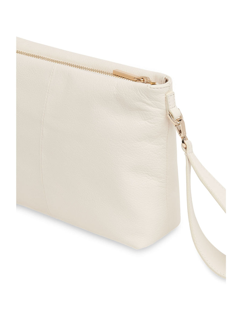 Whistles Avah white leather clutch bag, UK version