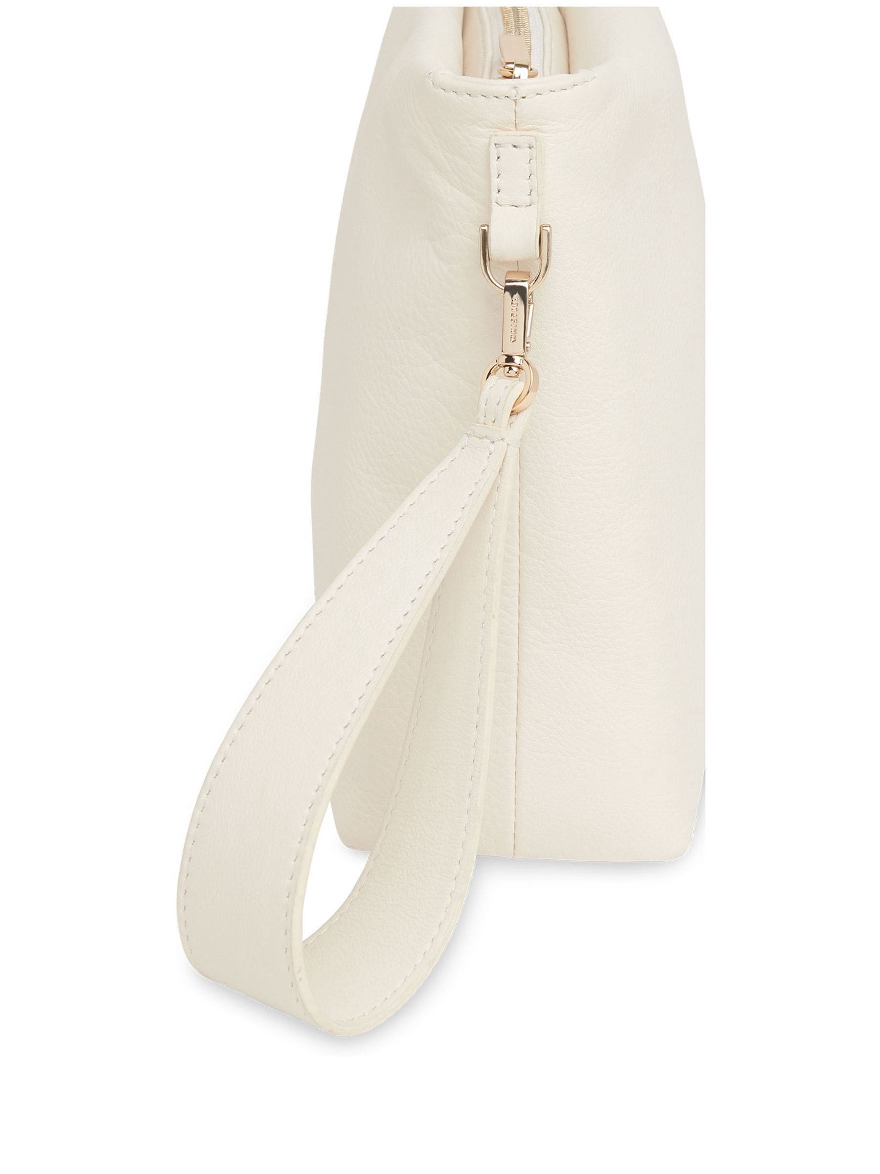 Whistles Avah white leather clutch bag, UK version