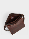Osprey London chestnut brown saddle leather large messenger bag, imported from the UK