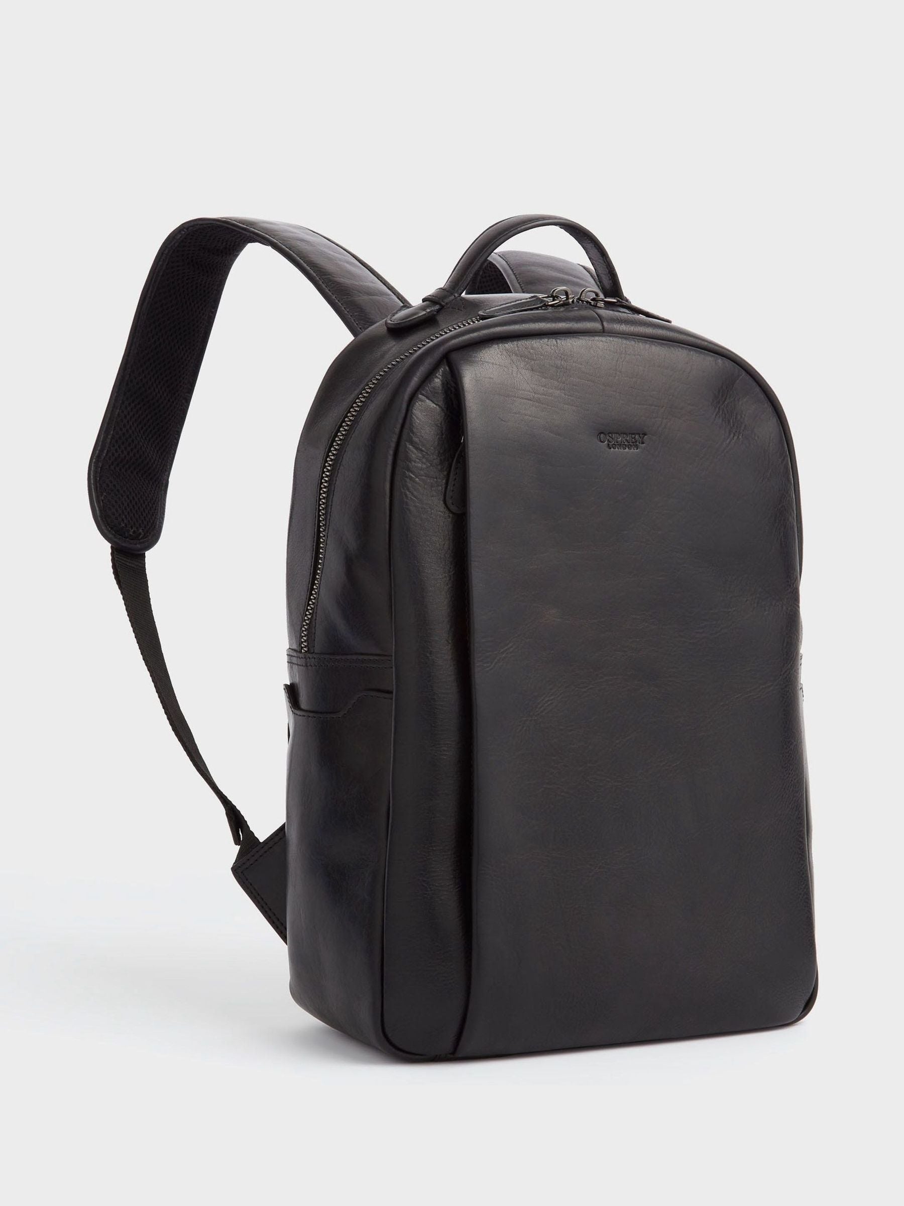Osprey London black Carter saddle leather backpack - British product