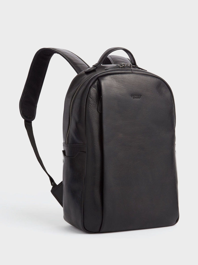 Osprey London black Carter saddle leather backpack - British product