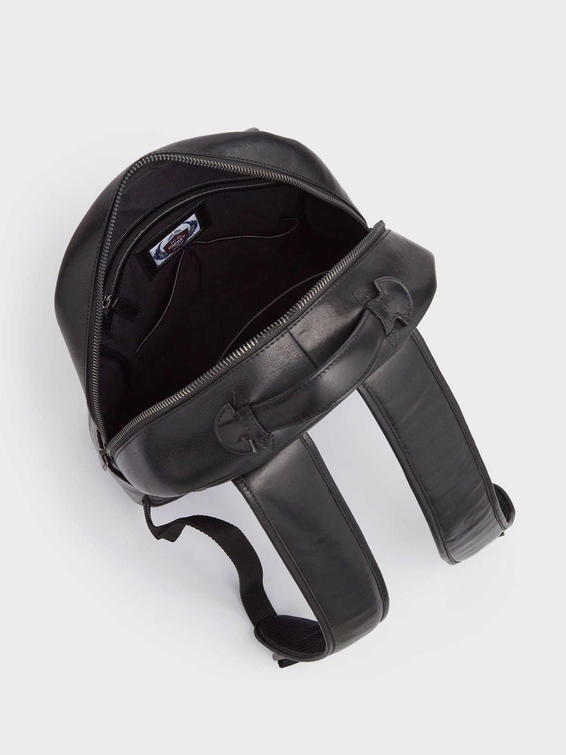 Osprey London black Carter saddle leather backpack - British product