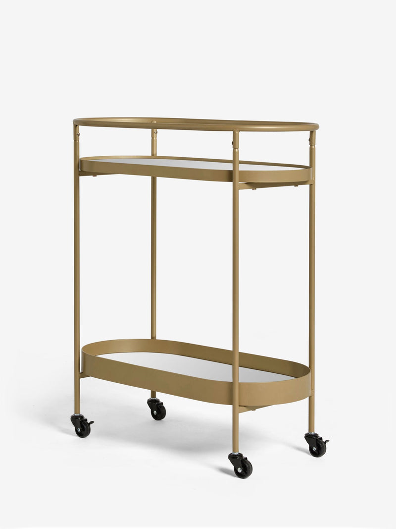 Gold Oval Drinks Trolley