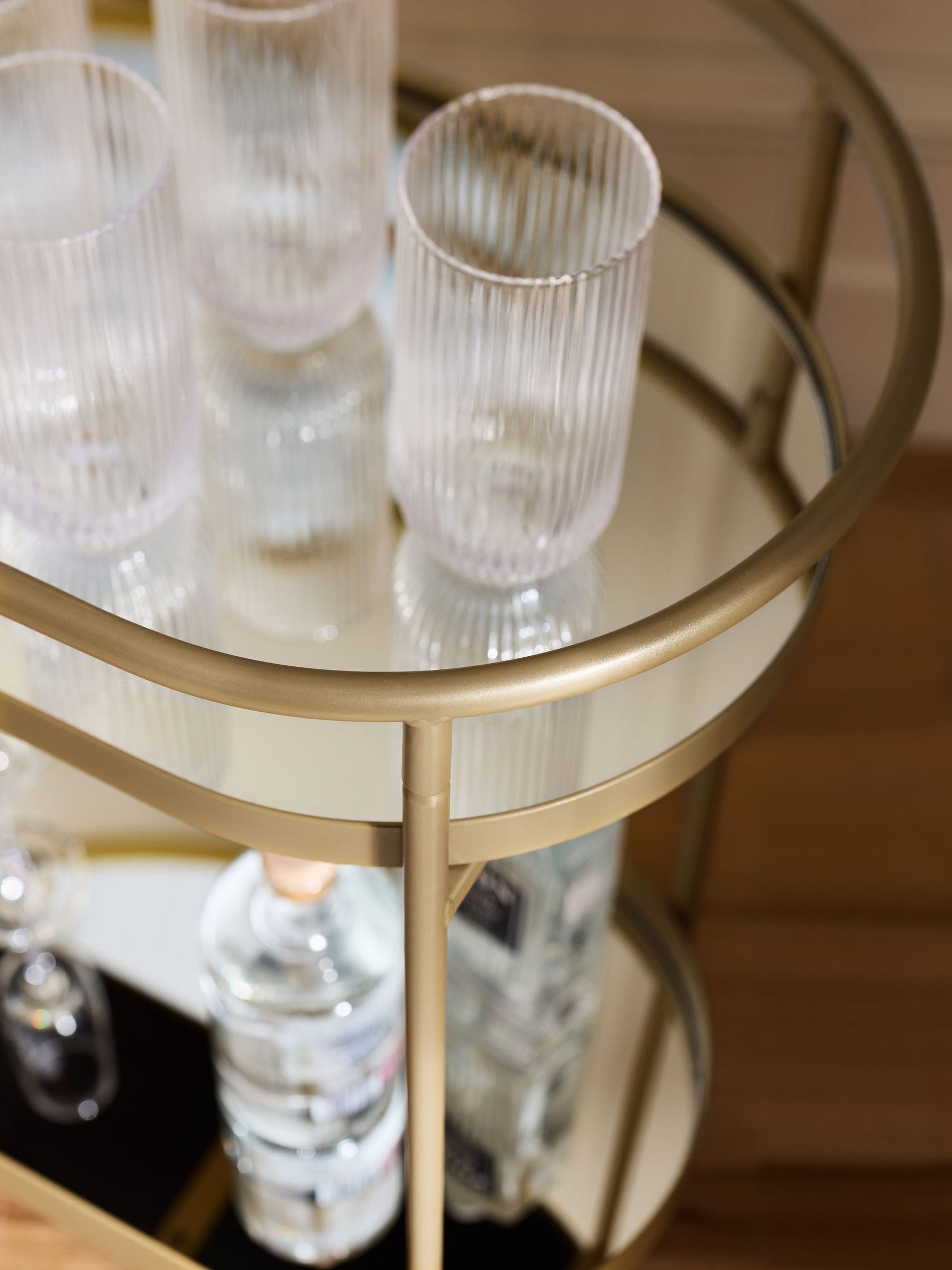 Gold Oval Drinks Trolley