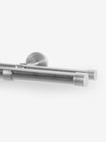 Brushed silver double curtain pole kit, imported from the UK