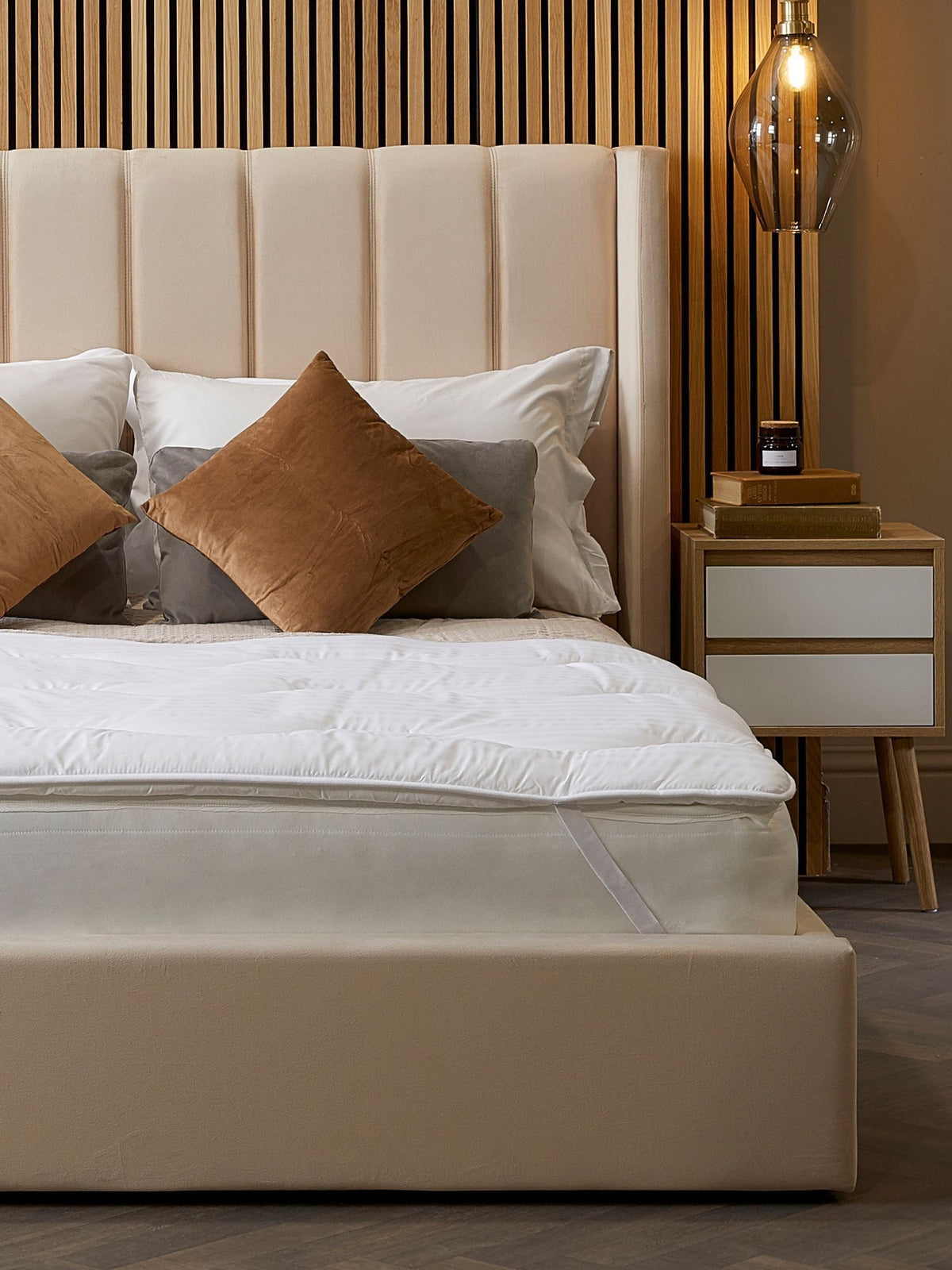 Snuggledown quilted hotel luxury deep fit mattress protector (British brand)