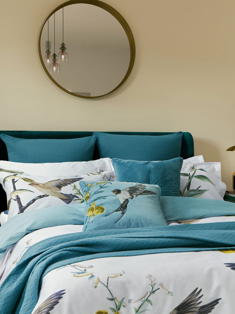 Ted Baker Blue Matellase Sham 100% cotton pillowcase - British product