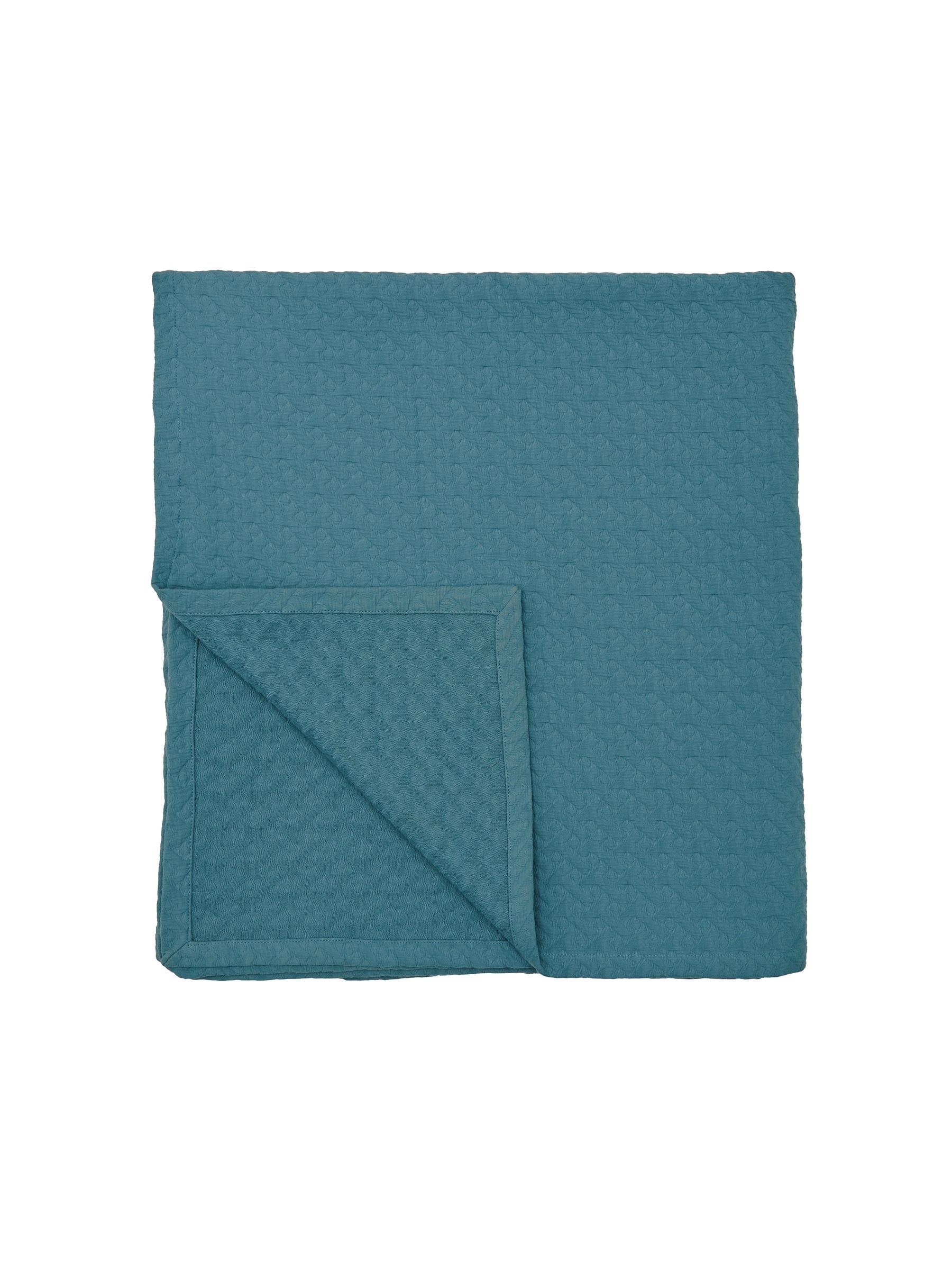 Ted Baker Blue Matellase cotton throw blanket (British brand)
