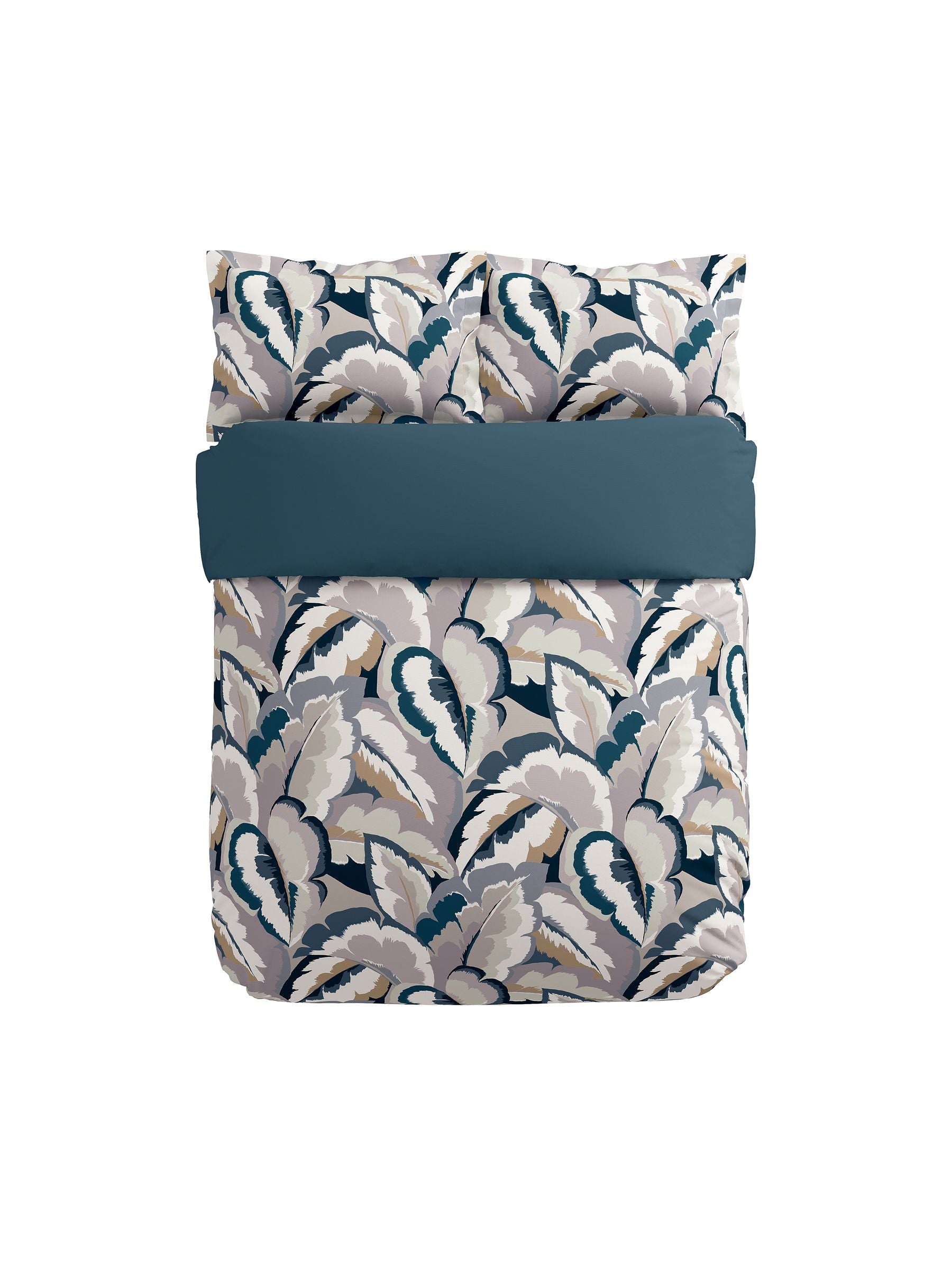 Harlequin Cornflower Calathea duvet cover and pillowcase set, UK version