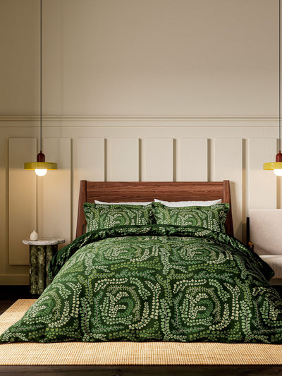 Next Harlequin Green Fayola 100% Cotton Duvet Cover and Pillowcase Set- Buy online at McGrocer