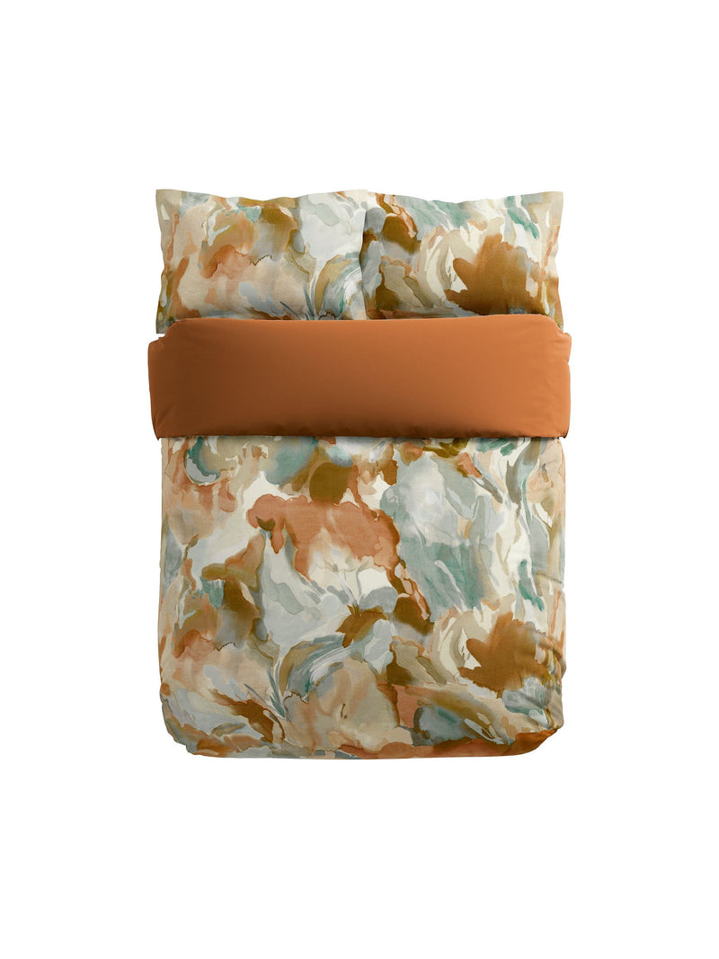 Harlequin Terracotta Foresta duvet cover and pillowcase set, UK version