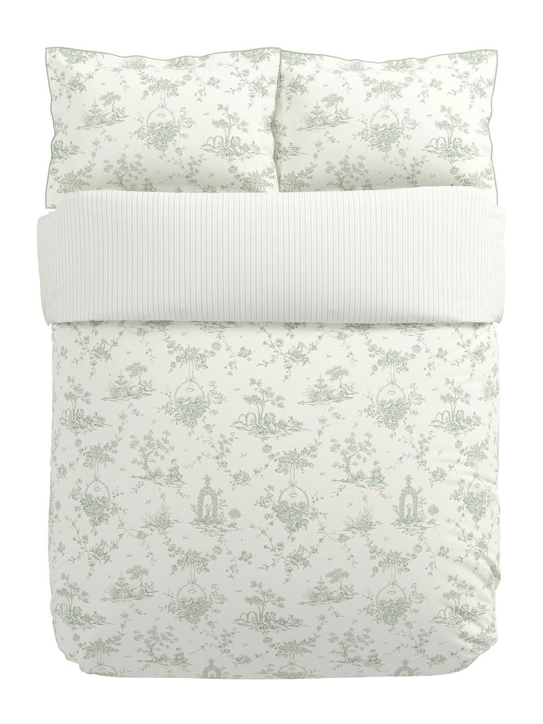 V&A Green Garden Of Love duvet cover and pillowcase set (British brand)