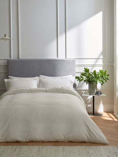 Next Bedeck of Belfast Chalk Ravello 100% Cotton Duvet Cover and Pillowcase Set- Buy online at McGrocer