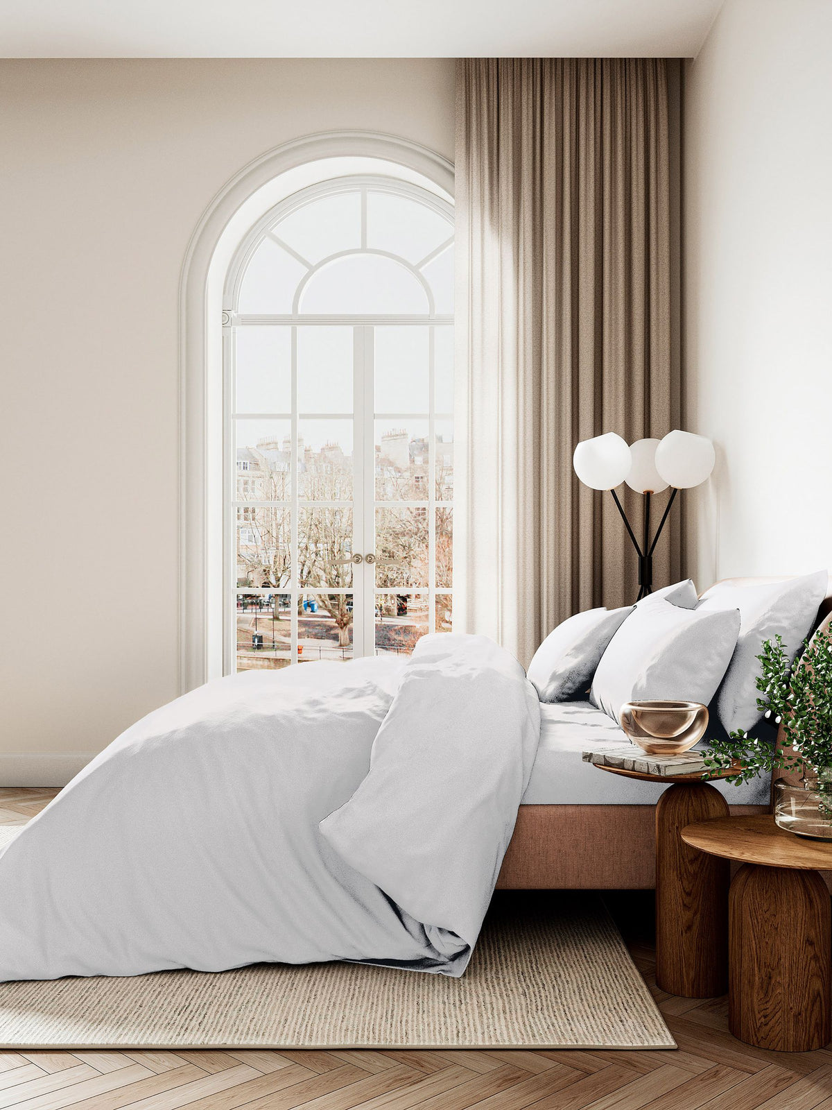 Bedeck of Belfast white duvet cover and pillowcase set - British product