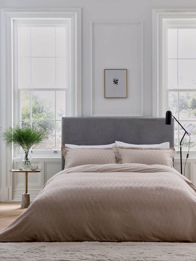 Bedeck of Belfast Truffle Ravello duvet cover and pillowcase set - British product