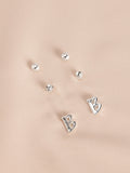 Silver tone initial stud earrings pack (British brand)