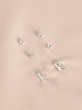 Silver tone initial stud earrings pack (British brand)