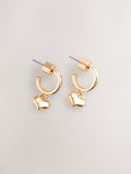 Mini gold tone heart hoop earrings, imported from the UK