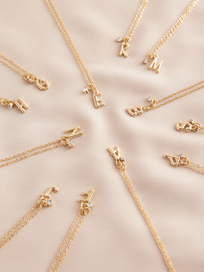 Gold Tone Initial Necklace Fashion Jewellery