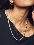 Silver Tone 3 Layer Multi Chain Necklace, UK version