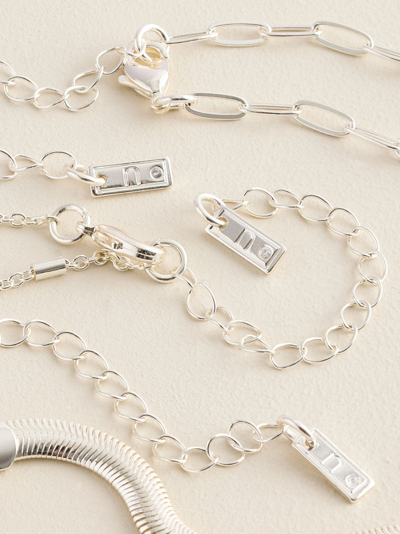 Silver Tone 3 Layer Multi Chain Necklace, UK version