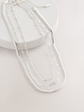 Silver Tone 3 Layer Multi Chain Necklace, UK version