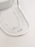 Silver Tone 3 Layer Multi Chain Necklace, UK version