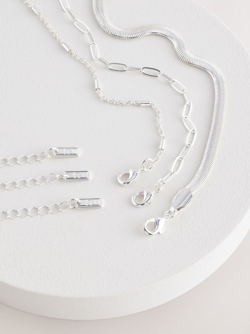 Silver Tone 3 Layer Multi Chain Necklace, UK version