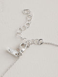 Heart necklace silver tone recycled brass cubic zirconia, imported from the UK