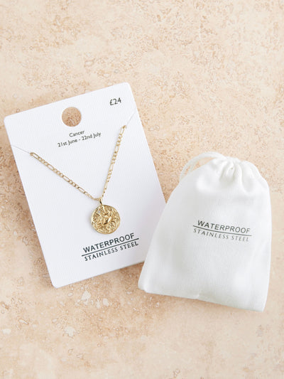 Goldfarbene wasserdichte Edelstahl-Sternzeichen-Halskette