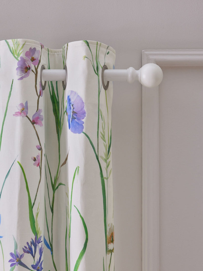 Floral blackout curtains, spring meadow design, UK version