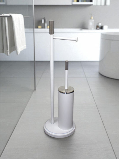 Showerdrape Weißes Chester Toilettenpapier- & Toilettenbürsten-Kombinationsset