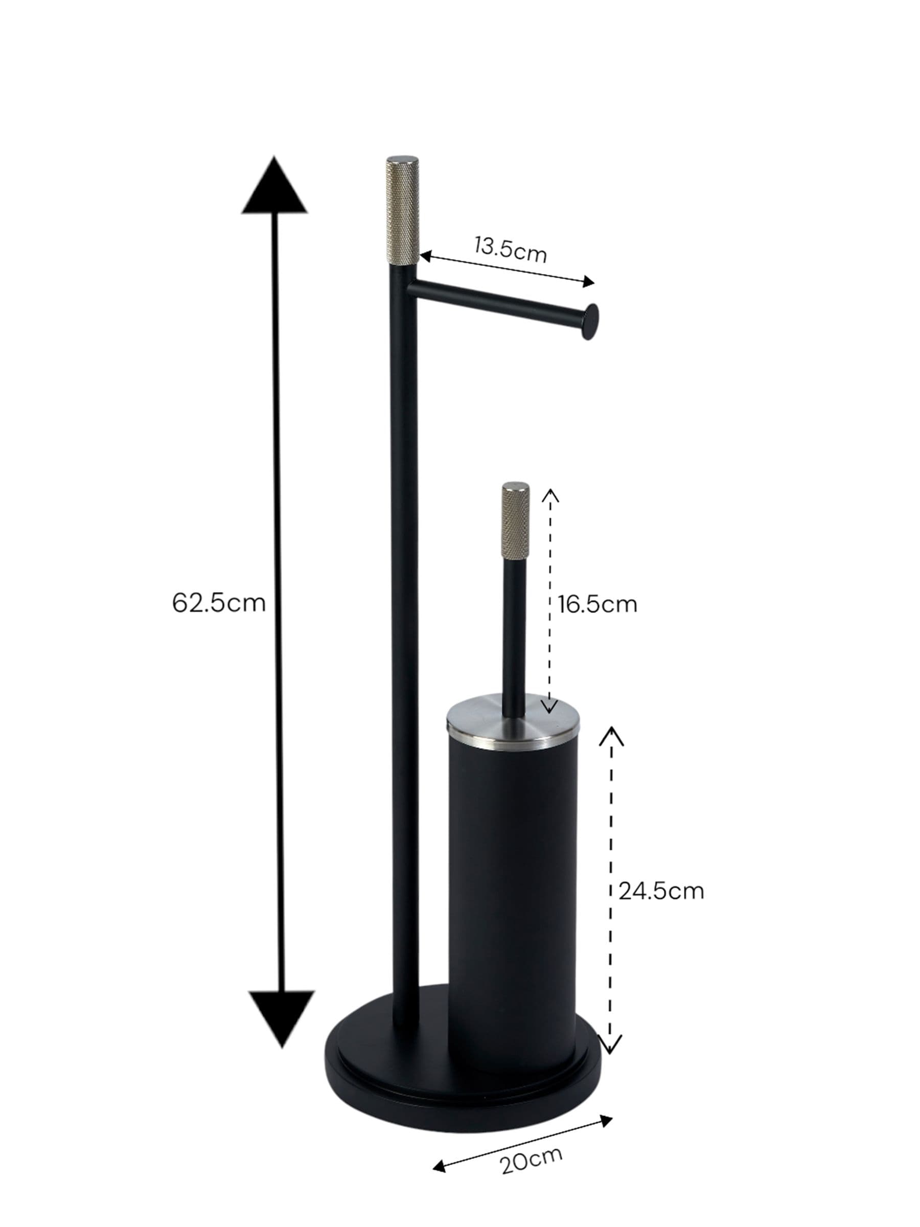 Showerdrape black toilet roll and brush combo - British product
