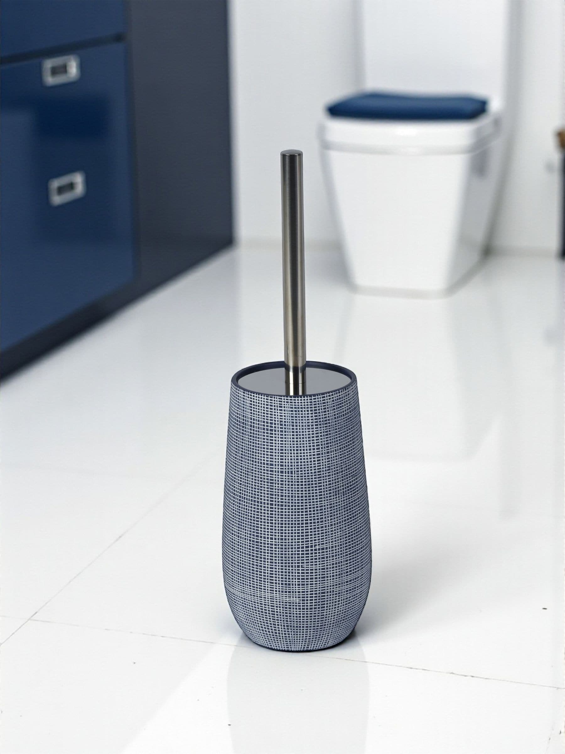 Showerdrape Navy Denim toilet brush (British brand)