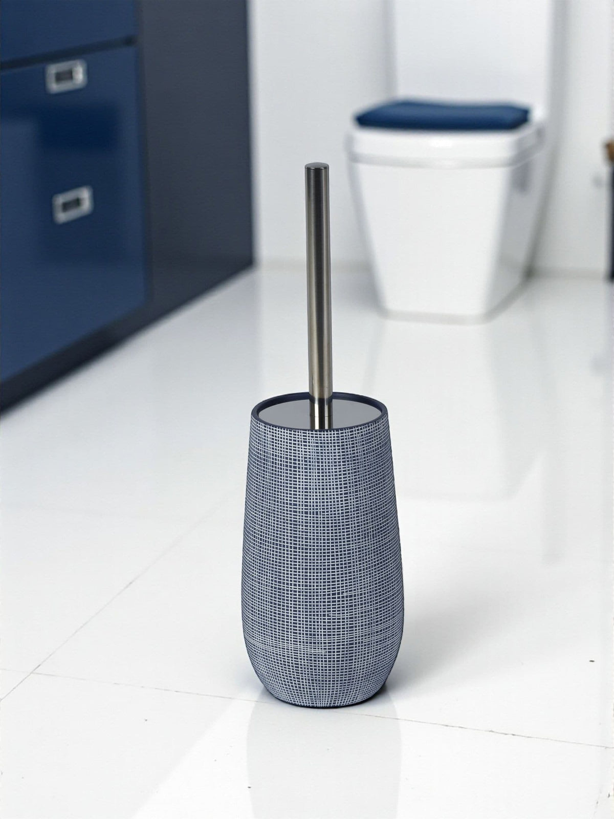 Showerdrape Navy Denim toilet brush (British brand)