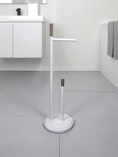 Next Showerdrape White Chester Toilet Roll & Spare Paper Combo Set- Buy online at McGrocer
