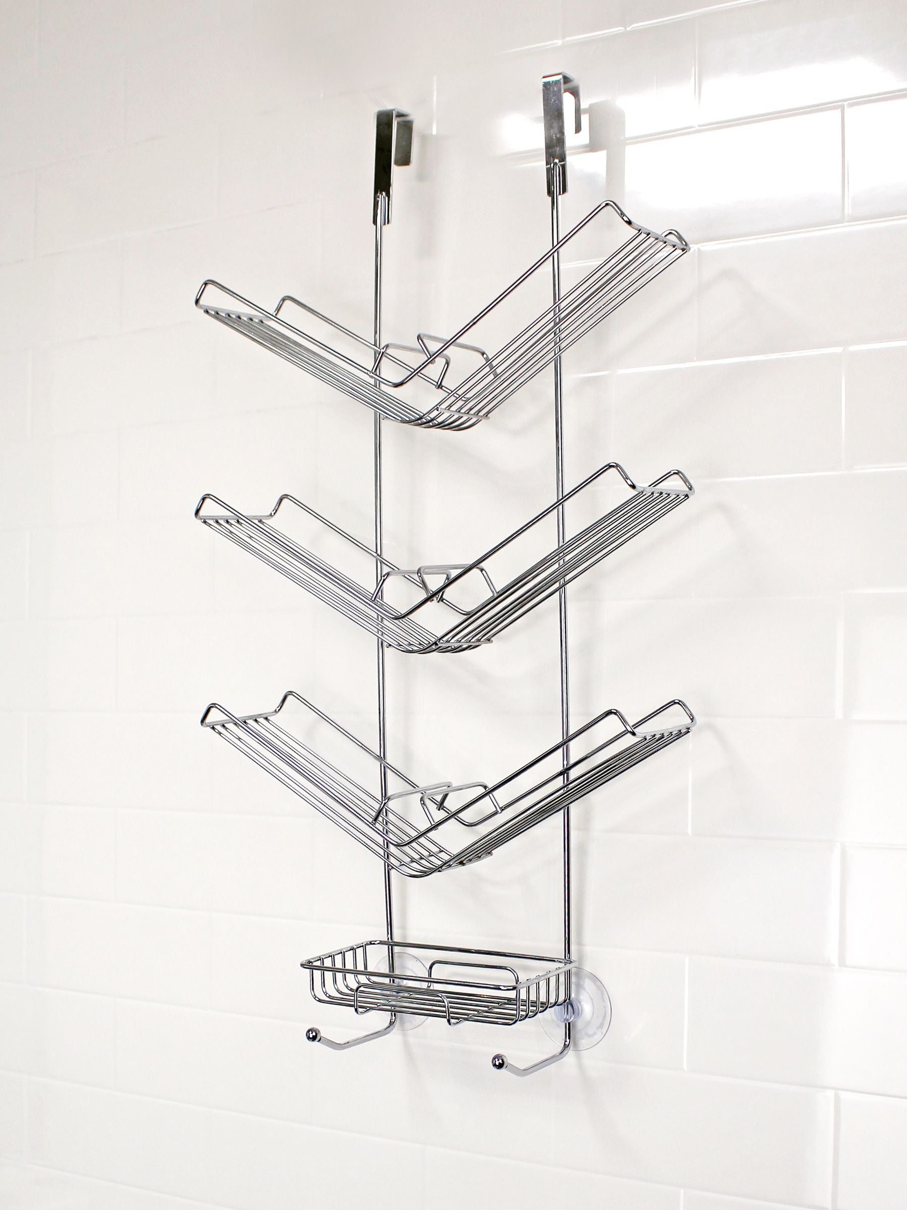 Showerdrape Silver Atrium shower caddy (British brand)