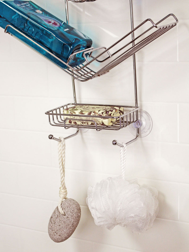 Showerdrape Silver Atrium shower caddy (British brand)